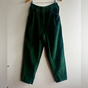 VTG St Michael Green Corduroy Pants 💚 High Waist Wide Straight Leg Sz 12